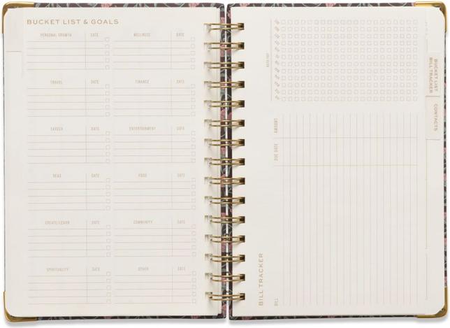 Actual product image Designworks Undated 13 Mo Perpetual Planner - Burgundy Vintage Floral (15 x 21, 1 day / 1 page)