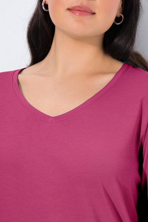 Produktbild Ulla Popken Shirt, Slim, V-Ausschnitt, Langarm (42, 44)