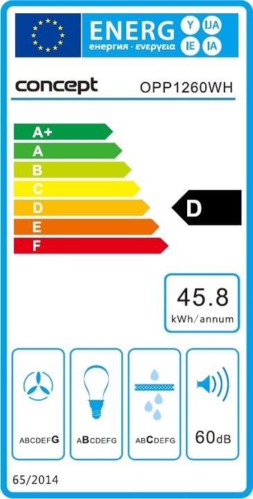 Energie-Label Concept koncepcijos OPP1260WH (Wandhaube)