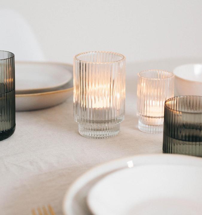 Image du produit Esmée Bougie chauffe-plat en verre avec rainures