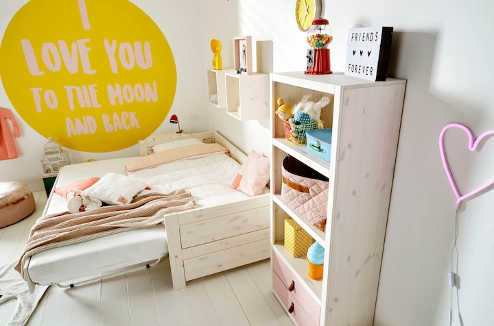 Produktbild Lifetime Kidsrooms Pop Up Bett Einzelbett 90x200 mit Gaestebett und Roll Lattenrost (90 x 200 cm)