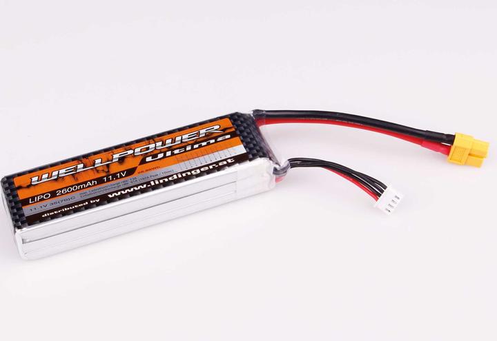 Image du produit Wellpower Accu Lipo Ultima 2600 mAh / 11,1 Volt 3S 35/70C CH5/8 XT-60 (11.10 V, 2600 mAh)