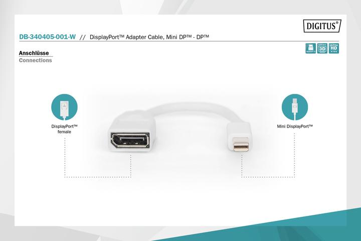 Produktbild Digitus Mini DisplayPort — DisplayPort (Mini DP, 15 cm)
