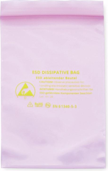 Immagine prodotto Quadrios Sacchetto ESD (L x L) 75 mm x 125 mm conduttivo Codice ESD D 10 (10 pz.)