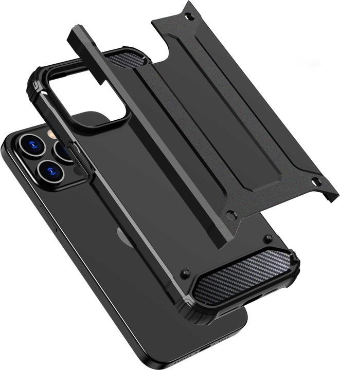 Immagine prodotto Hurtel Custodia Hybrid Armor per iPhone 15 Pro Max - nera (Apple iPhone 15 Pro Max)