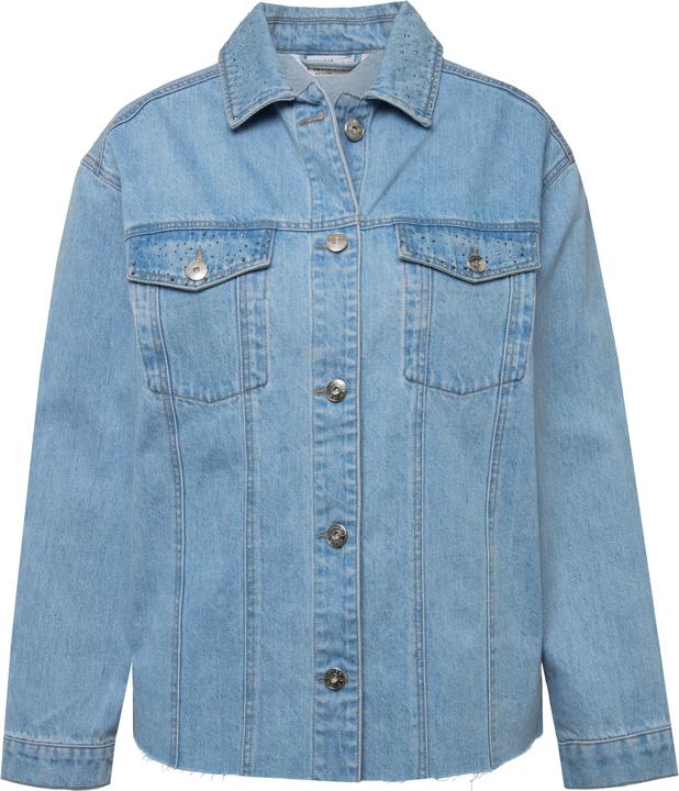 Immagine prodotto Studio Untold Giacca di jeans dal taglio squadrato con applicazioni brillanti, collo da camicia e maniche lunghe (46, 48)