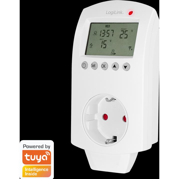 LogiLink Smart Home Wi-Fi Thermostat Socket, Thermostat, Weiss