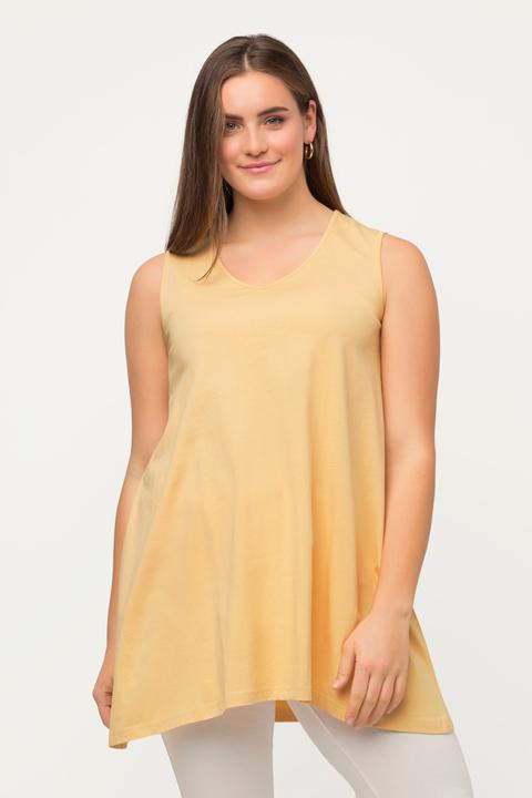 Produktbild Ulla Popken Longtop, Naturfärbung, A-Linie, V-Ausschnitt, ärmellos (50, 52)