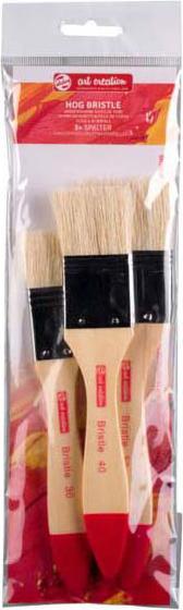 Talens Oil & acrylic brush set hog bristle | 3 spalter brushes