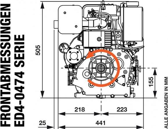 Produktbild Rotek - Dieselmotor 1-Zylinder 4-Takt 474ccm ED4-0474-5HE-F1A, luftgekühlt