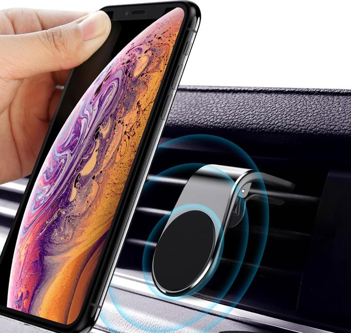 Image du produit PhoneLook Support universel magnétique pour téléphone de voiture avec pince Fixation pour Smartphones légers
