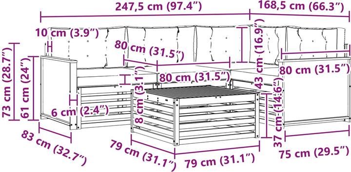 Produktbild vidaXL Outdoor-Sofa