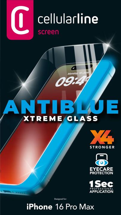 Actual product image Cellularline Antiblue Xtreme Glass (1 pcs., Apple iPhone 16 Pro Max)