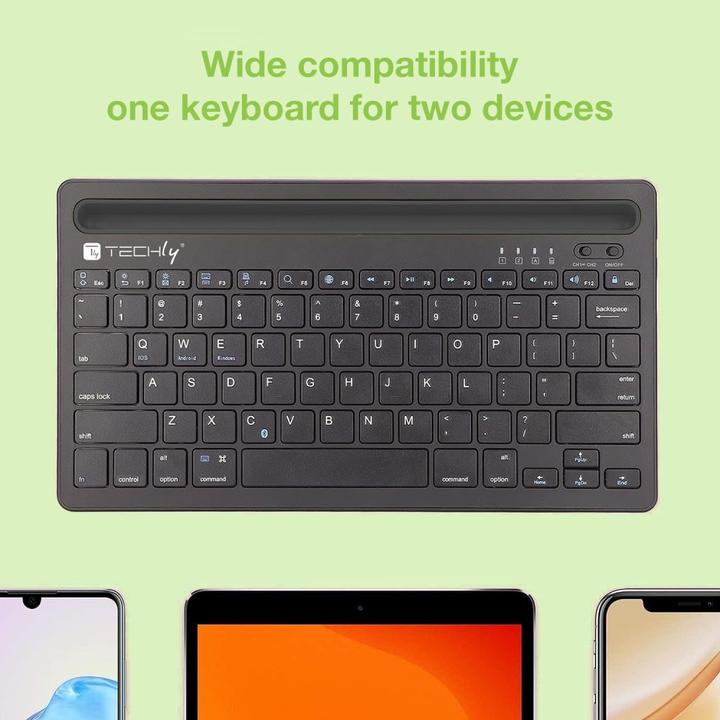 Produktbild Techly Mini Wireless Keyboard 78 Keys (Eng. Int., Kabellos)