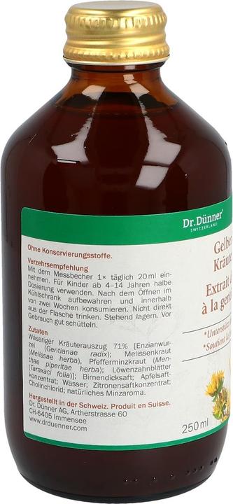 Actual product image Dr. Dünner Thin Yellow Gentian Herbal Extract Fl 250 ml (1 Piece, Liquid, 470 g)