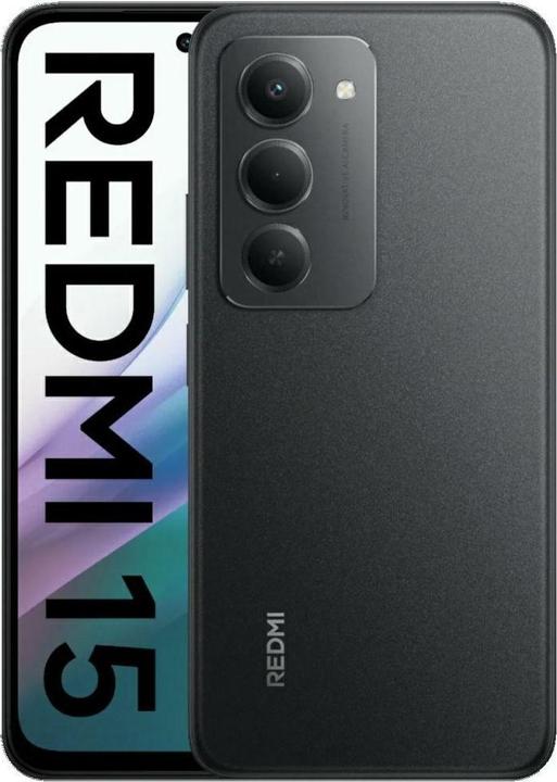 Actual product image Xiaomi Redmi 15 4G (128 GB, Midnight Black, 6.90", Hybrid Dual SIM, 4G)