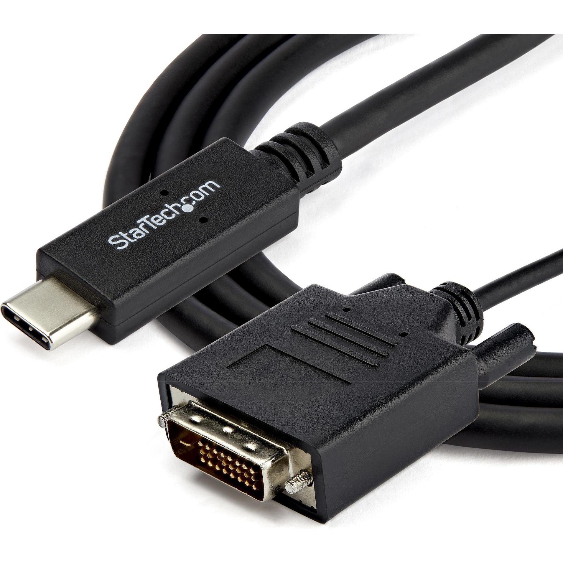 StarTech USB Typ C — DVI (1 m), Cavo video, Nero