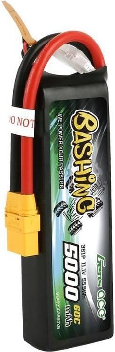 Immagine prodotto Gens Ace Accumulatore LiPo Bashing 5000mAh 11.1V 3S1P 60C XT90 (11.10 V, 5000 mAh)