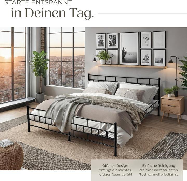 Actual product image tectake Metal bed (200 x 180 cm)