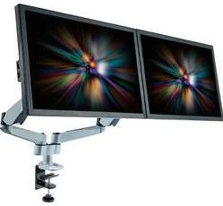 Produktbild SpeaKa Professional SuperFlex 2fach Monitorhalter, Tischmontage mit Gasdruck-Technik mit Grommet- und C-Klemme (Tisch, 27", 9 kg)
