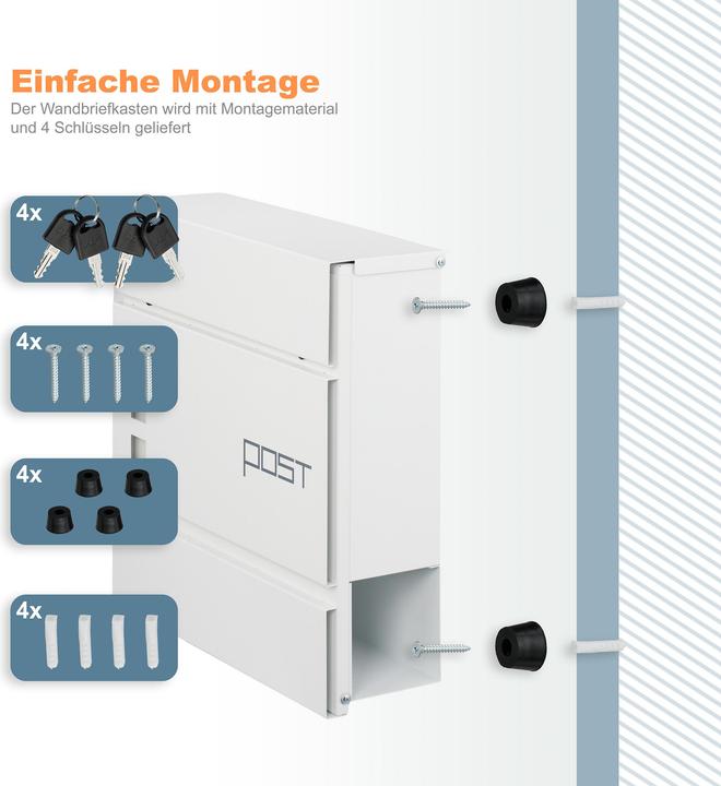 Image du produit Relaxdays Briefkasten mit Zeitungsfach