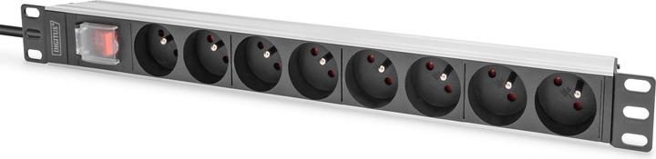 Actual product image Digitus Socket strip with aluminum profile and switch, 8-way CEE 7/5, 2 m cable safety plug with grounding c (8x, CEE 7/5, 2 m)