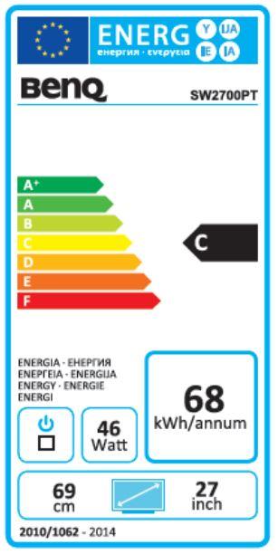 Energie-Label BenQ Sw2700pt (2560 x 1440 Pixel, 27")
