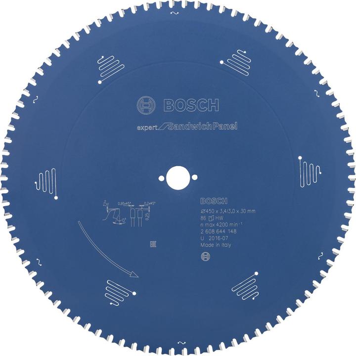 Produktbild Bosch Professional Zubehör Kreissägeblatt Expert for Sandwich Panel, 450 x 30 x 3,4 mm, 86