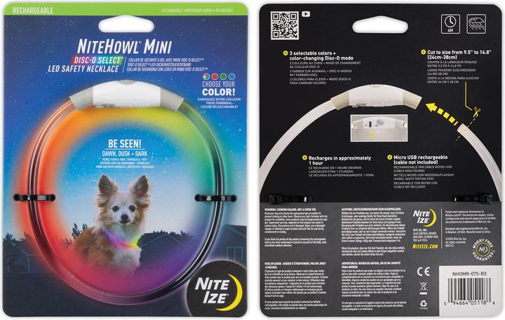 Actual product image Nite Ize NiteHowl® MiRechargeable LED Safety Necklace (Dog, General)