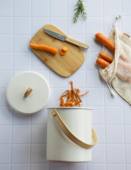 Produktbild Pebbly 4tlg. Zero Waste Set Schneidebr. Messer Sack Kompostb