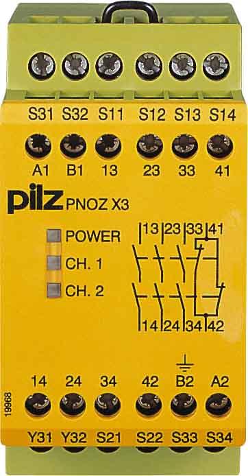 Actual product image Pilz 774316 PNOZ X3 120VAC 24VDC 3n/o 1n/c 1so