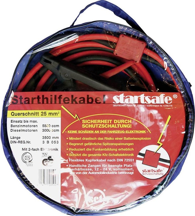 Produktbild SET SKS25 Starthilfekabel Kunststoffzangen Schutzschaltung
