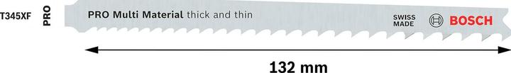 Produktbild Bosch Professional Zubehör PRO Multi Material thick and thin T345XF Stichsägeblatt, 132 mm, 100-tlg.