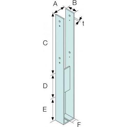 Thumbnail - Sst, Baubeschläge + Holzverbinder, Pfostenträger CMS, H-Form (Stützenfuss)