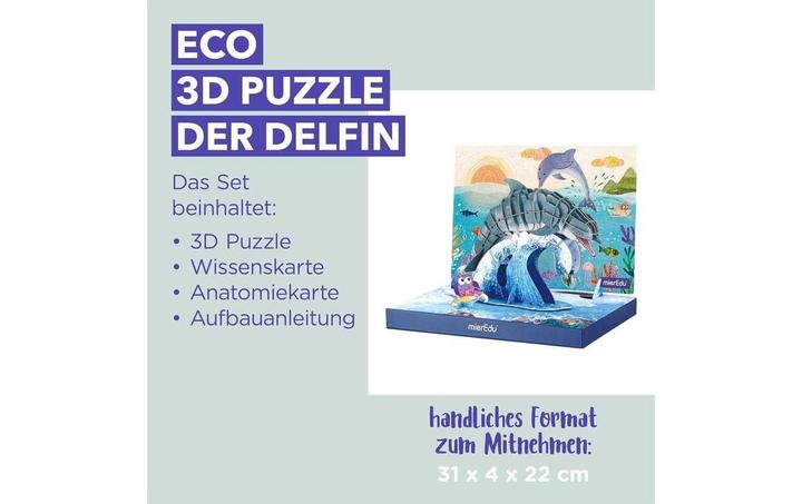 Immagine prodotto mierEdu Puzzle Eco 3D - Il delfino (mobile) (83 pezzi)