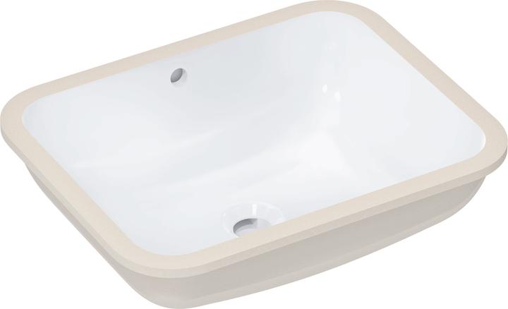 hansgrohe Xuniva Q Unterbauwaschtisch, SmartClean, mit Überlauf, ohne Hahnloch, 500x400mm, weiss (400 mm, 500 mm)