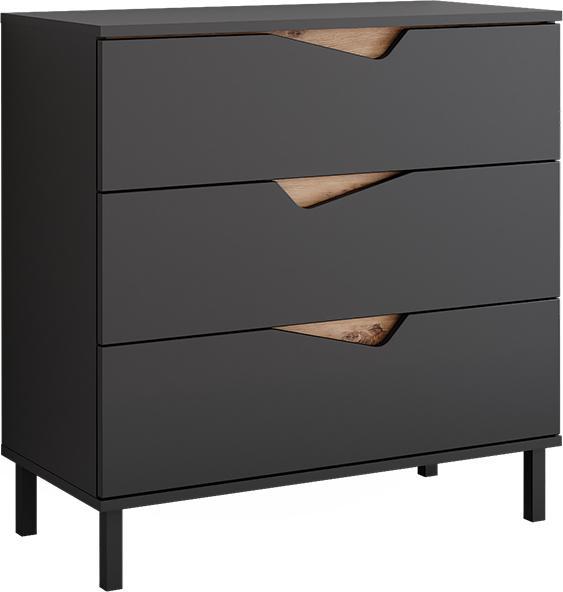 Produktbild Vicco Kommode Marelle, Anthrazit/Artisan/Artisan, 80 x 81.2 cm mit 3 Schubladen (80 x 38 x 81.20 cm)