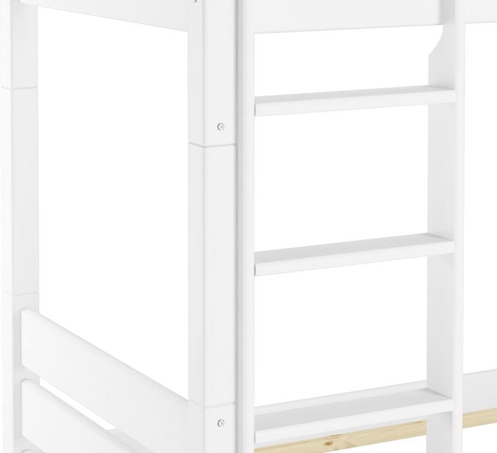 Produktbild Erst-Holz Hochbett für Erwachsene weiss 90x200 Etagenbett teilbar Rollroste Matratzen 60.16-09WT100M (90 x 200 cm)