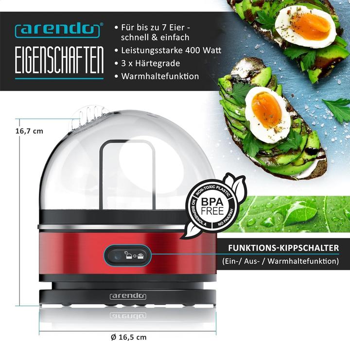 Image du produit Arendo Eierkocher Sevencook mit Warmhaltefunktion