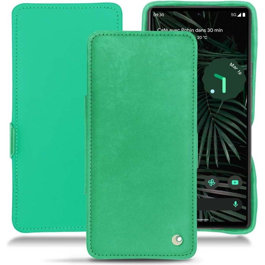 Noreve Lederschutzhülle horizontal (Google Pixel 6 Pro), Smartphone Hülle, Grün