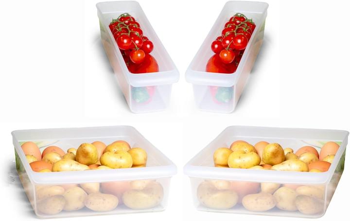 Novaliv Kühlschrank 4er Set Organizer Kühlschrank Klein + Gross BPA-frei Küchenordnung küchenorganize