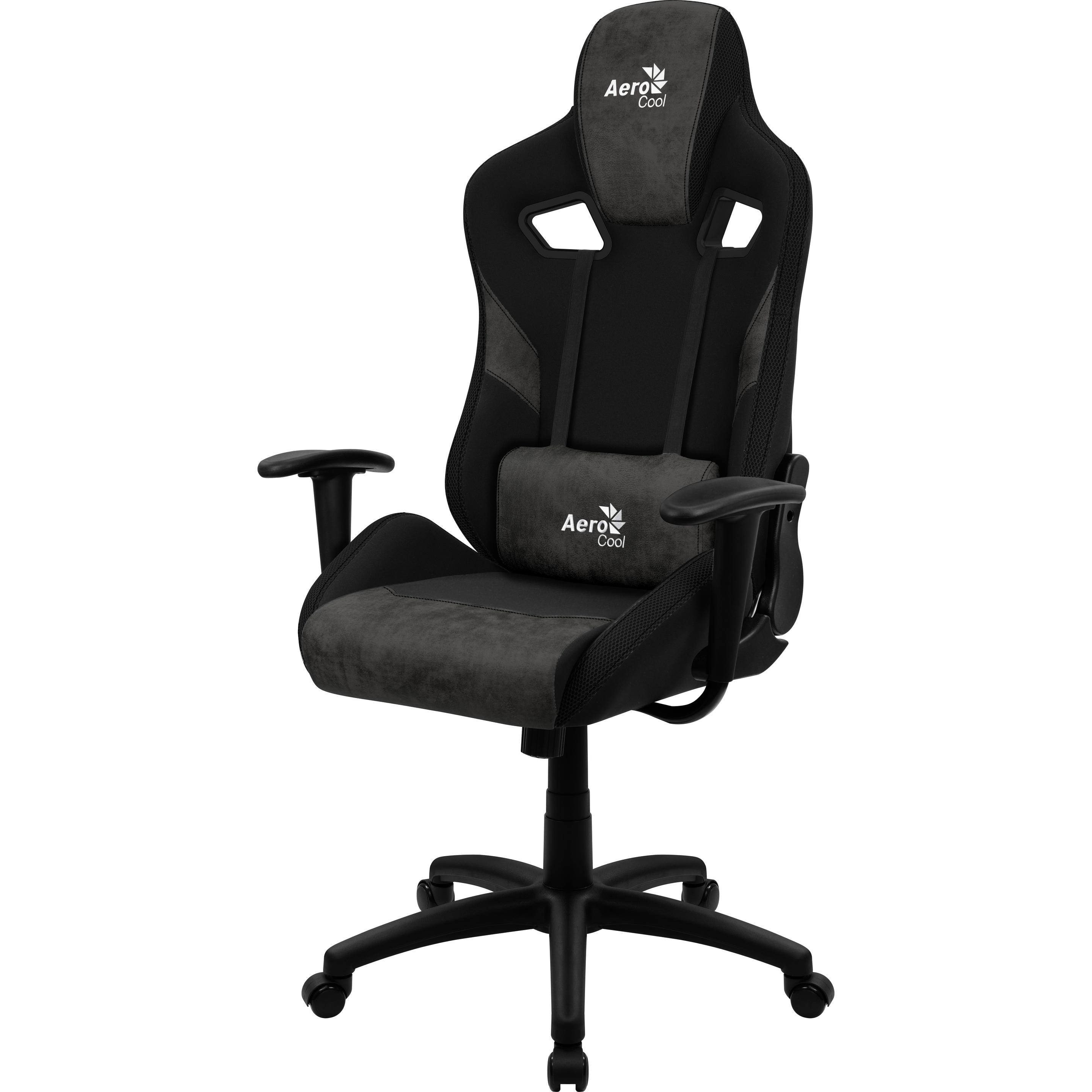 AeroCool COUNT AeroSuede Universal-Gamingstuhl Schwarz, Gaming Stuhl, Schwarz
