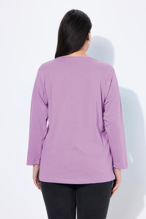 Produktbild Ulla Popken Shirt, V-Ausschnitt, Relaxed, Langarm (62)