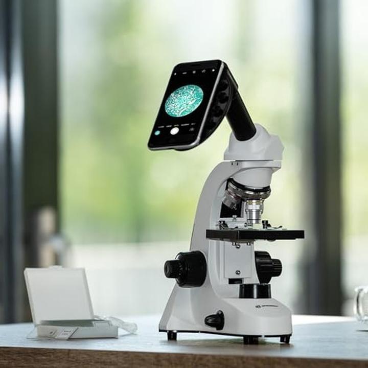 Produktbild Bresser Studienmikroskop mit dimmbarer LED-Beleuchtung, 40x-1600x Vergrösserung, 3 Linsen