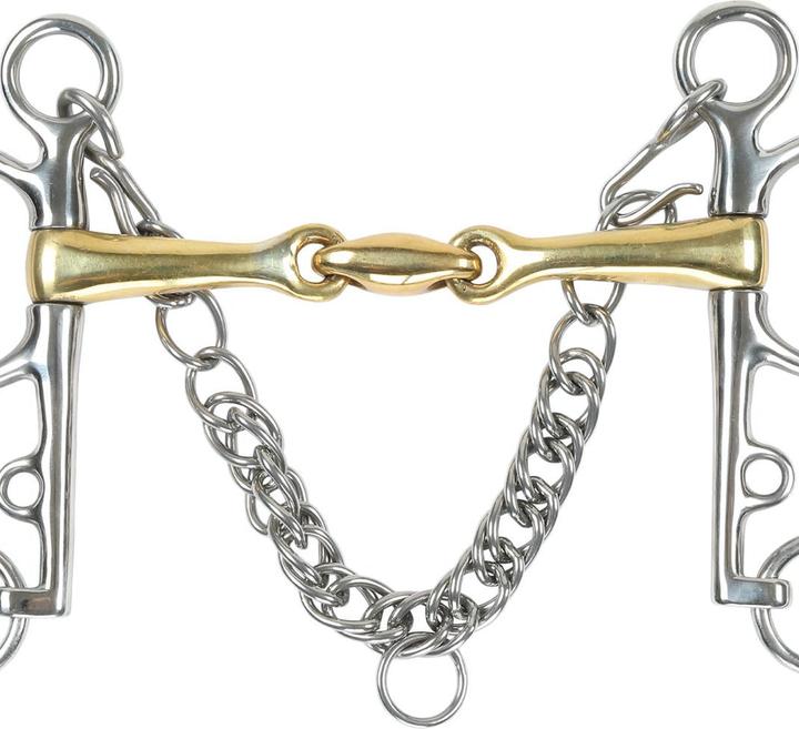 Actual product image Shires Brass double jointed curb bit