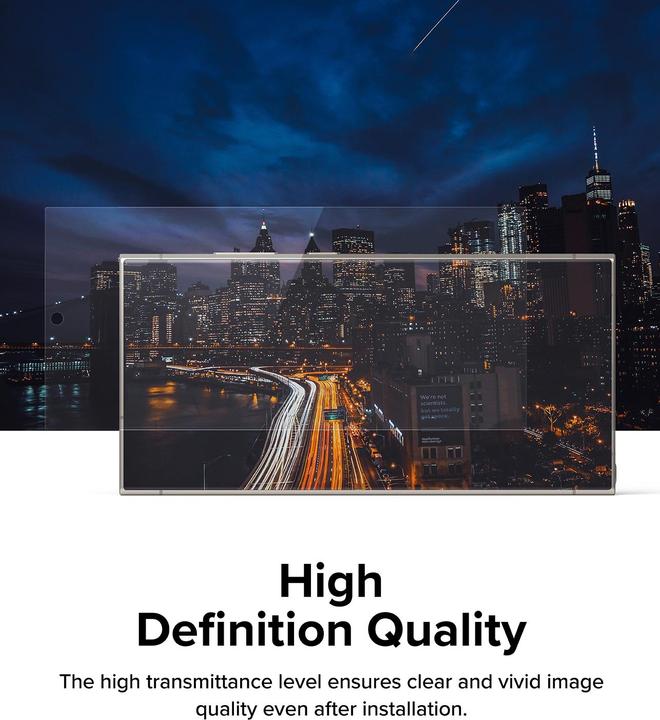 Actual product image Ringke Screen Protector for Galaxy S24 Ultra EASY SLIDE TEMPERED GLASS 2 pack, w installation Jig (2 pcs., Samsung Galaxy S24 Ultra)