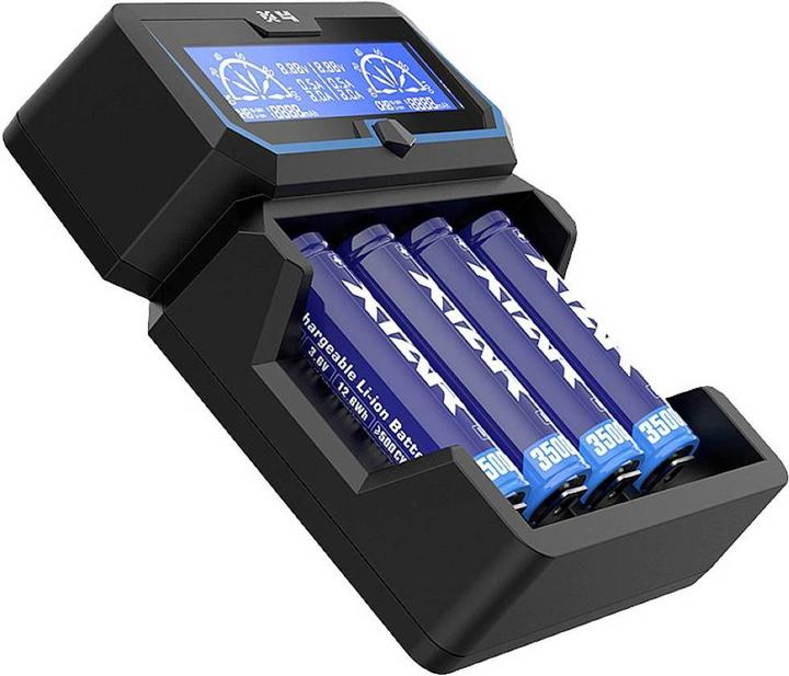 Produktbild Xtar Batterieladegerät für X4 18650 AA AAA-Zellen Ni-MH Li-Ion 4 Plätze (1 Stk., 12650, 13500, 13650, 14500, 14650, 16340, 16650, 17335, 17355, 17500, 17650, 17670, 18350, 18490, 18500, 18650, 18700, 20650, 21700, 22650, A, Sub-C, AA, AAA, Ladegerät inkl. Akku)