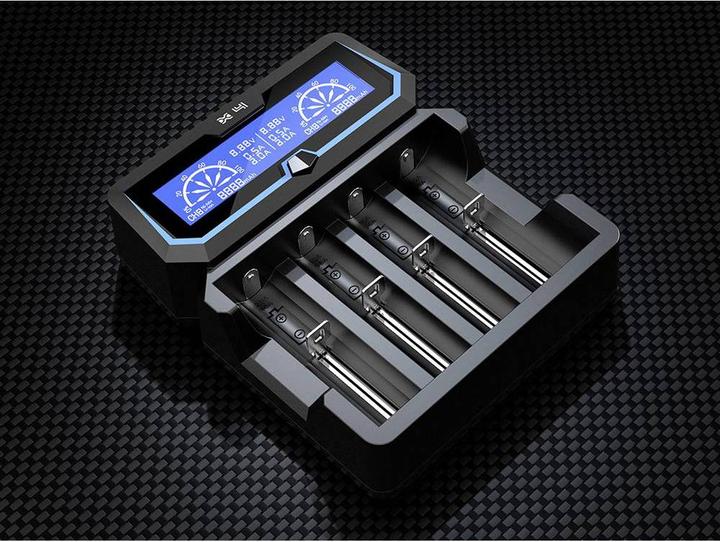 Produktbild Xtar Batterieladegerät für X4 18650 AA AAA-Zellen Ni-MH Li-Ion 4 Plätze (1 Stk., 12650, 13500, 13650, 14500, 14650, 16340, 16650, 17335, 17355, 17500, 17650, 17670, 18350, 18490, 18500, 18650, 18700, 20650, 21700, 22650, A, Sub-C, AA, AAA, Ladegerät inkl. Akku)