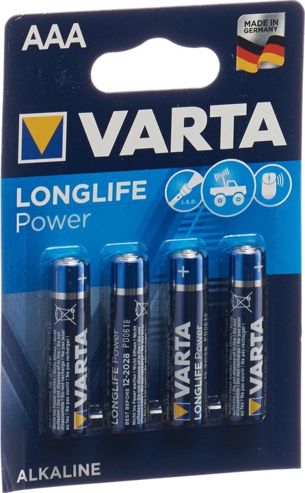 Productafbeelding Varta Vermogen met lange levensduur (4 Pcs., AAA, 1240 mAh)