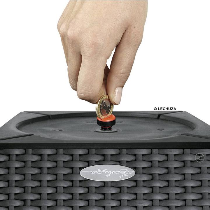 Immagine prodotto Lechuza Vaso per piante Cubico Cottage 30 nero con sistema di irrigazione del terreno incluso (32 x 29.50 x 56.50 cm)